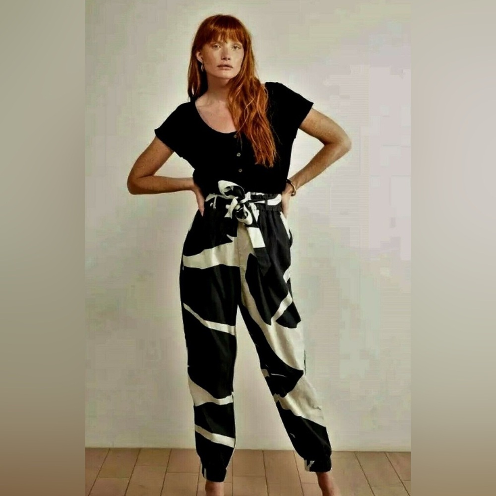 Anthropologie the Odells Botanical linen pant nwt